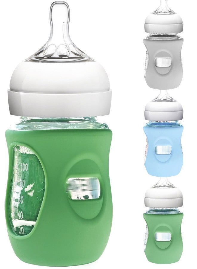 mirolam 3 Pack Silicone Sleeve for Philips Avent Glass Bottle - Shatter Proof Natural Silicone Bottle Sleeve for Anti Colic Baby Bottles 8 oz & 4 oz - Anti Flow Sleeve for Infant Bottles - Image 1