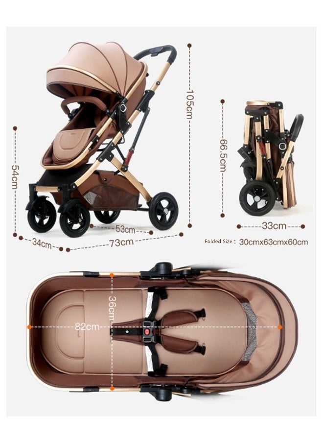 High Landscape Fold Baby Stroller With Rubber Wheels - Khaki - pzsku/Z40ACF1BB367164CE45D8Z/45/_/1716649823/468e5c17-4425-40fc-9886-49b3b9d1ca29