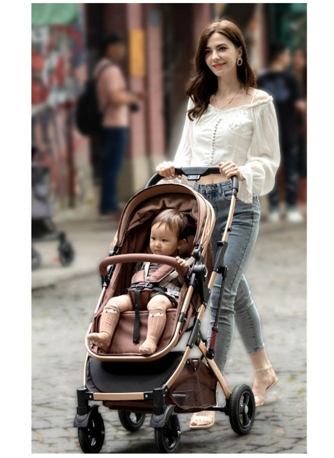 High Landscape Fold Baby Stroller With Rubber Wheels - Khaki - pzsku/Z40ACF1BB367164CE45D8Z/45/_/1716649824/5dba929d-c99c-415c-ac3a-5a0dd8d5907b