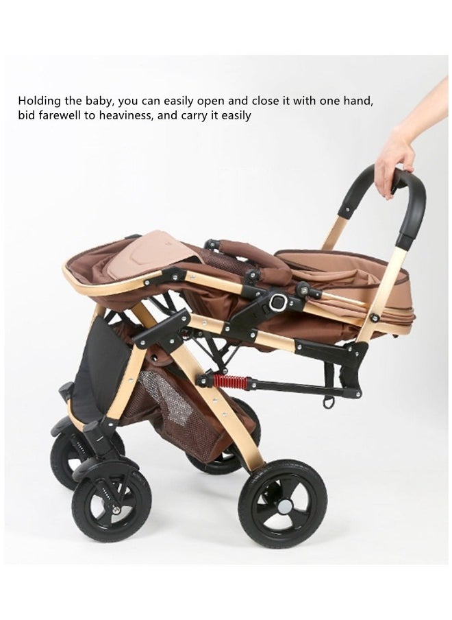 High Landscape Fold Baby Stroller With Rubber Wheels - Khaki - pzsku/Z40ACF1BB367164CE45D8Z/45/_/1716649825/3cbd2697-ced1-49ac-b93a-7efcf43307fd