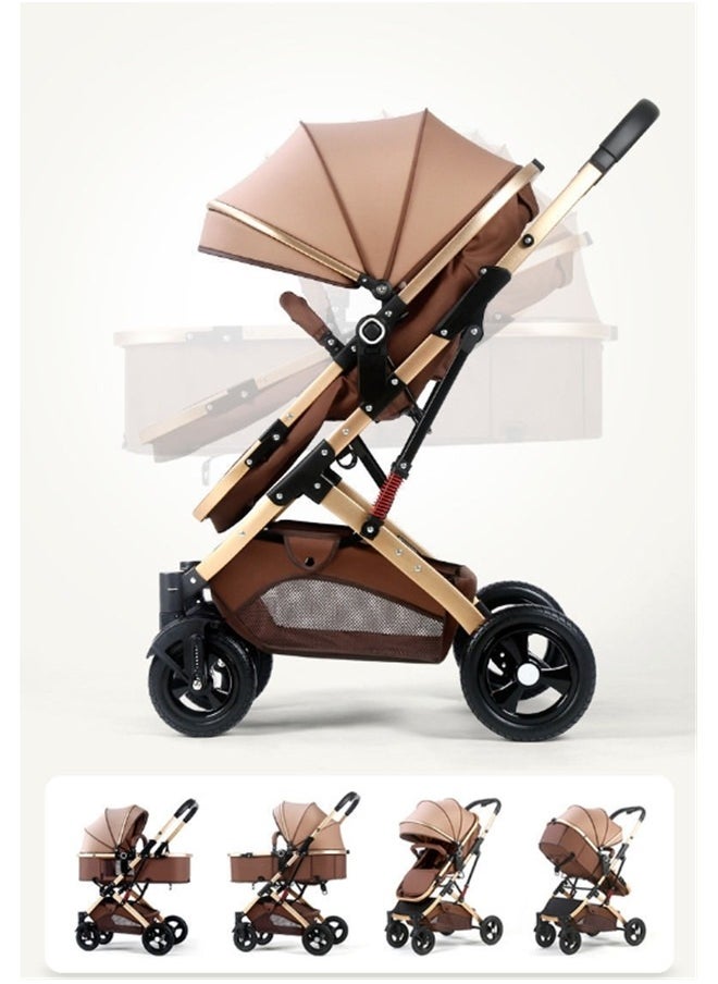 High Landscape Fold Baby Stroller With Rubber Wheels - Khaki - pzsku/Z40ACF1BB367164CE45D8Z/45/_/1716649826/686de34c-9bc5-43f1-9dd0-77e069f59df7