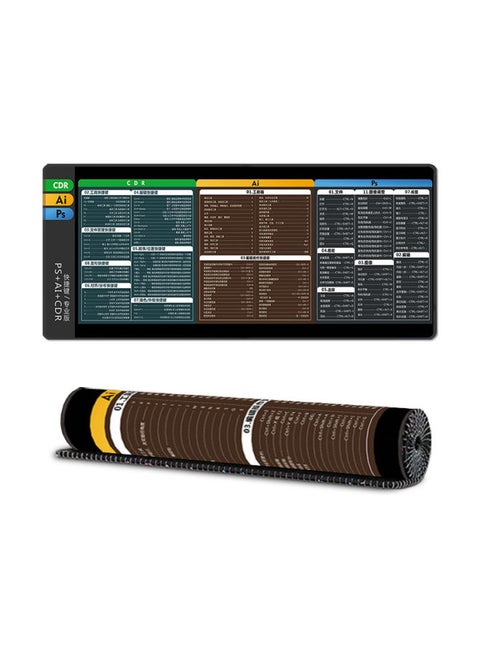 Multilingual Shortcut Mouse Pad Office Oversized Lock Edge Desktop Non-Slip Computer Mouse Pad For One Generation-Color:400*900*3 Mm-Pattern:Chinese [cdr+ai+ps] Professional Edition