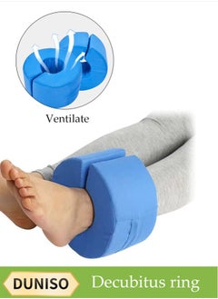 DUNISO 2-Pack, Leg Positioning Pillow, Heel Pillow, Leg Lift Wedge Pillow, Ankle Support, Foot Protector, Ankle Fracture Support, Heel Protection Bedsore Ring, Hand Ring, Foot Ring Pad, Foot Sponge Turning Pad, Heel Lift Nursing Anti-Bedsore, Blue  - Image 3