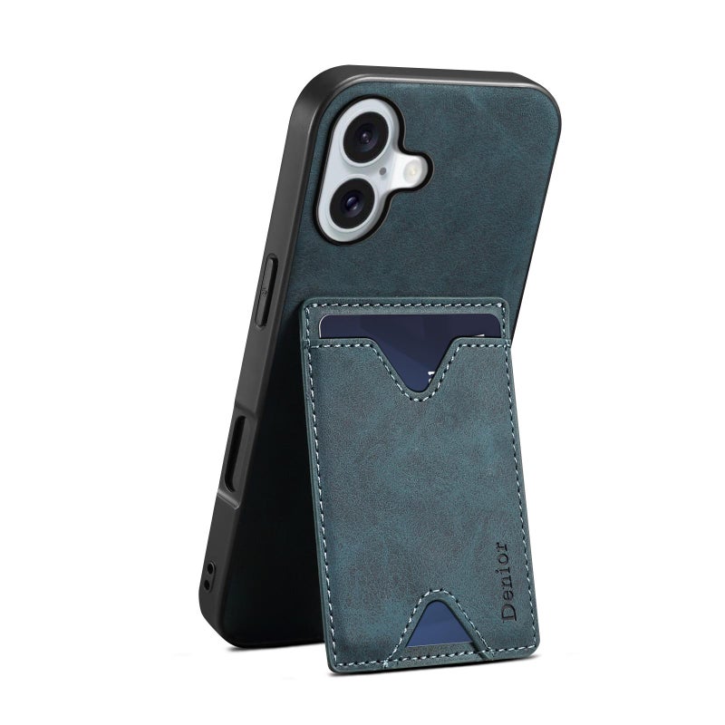 Denior For Iphone 17 D06 Pu Back Cover Card Slot Holder Phone Case(Blue) - Image 5