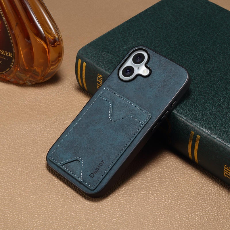 Denior For Iphone 17 D06 Pu Back Cover Card Slot Holder Phone Case(Blue) - Image 2