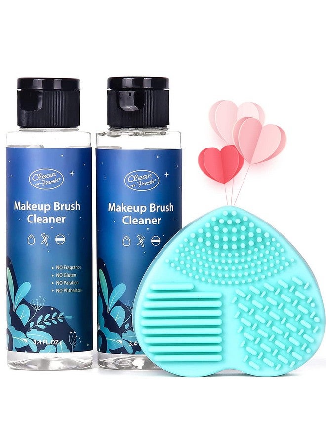 Clean-n-Fresh Makeup Brush Cleaner Set For Brushes, Sponge And Puff 6.8 Fl Oz,Deep Cleaning Washing Cleanser Shampoo With A Cleaning Mat - Image 1
