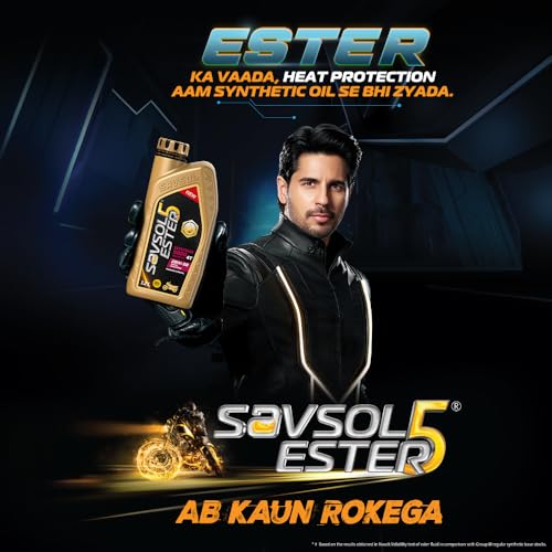 SAVSOL ESTER5 ESTERMAX 5000 4T 20W-50 | Premium Engine Oil for Bikes (1.2L) | Contains Ester formulation | Prolongs Engine Life | Reduces Wear & Tear | Smoother Rides | 35% less friction - Image 4