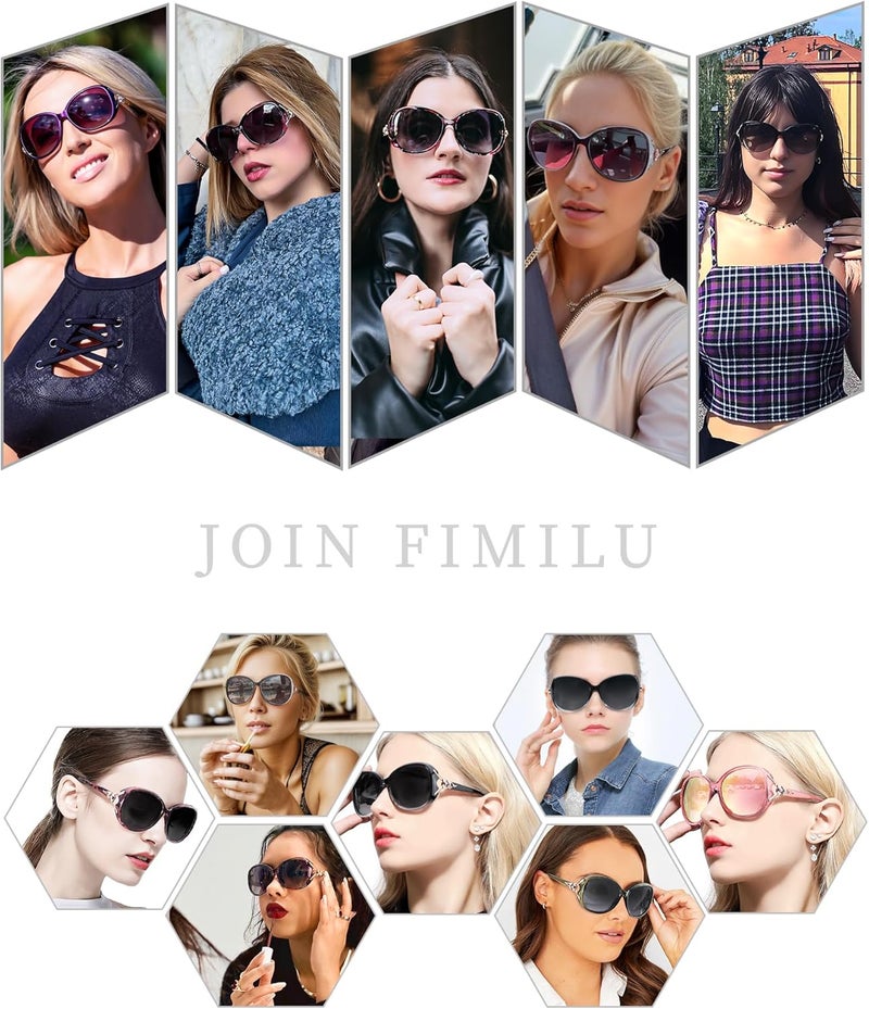 FIMILU Sunglasses for Women Trendy Polarized Sunglasses Oversized Big Sun Glasses Ladies Shades UV Protection | Fits Over Glasses ≤5.4"x1.65". Side Shields Block Sun & Wind. Weighs Only 1.1 oz—Light enough for All-day Comfortable Driving - Image 5