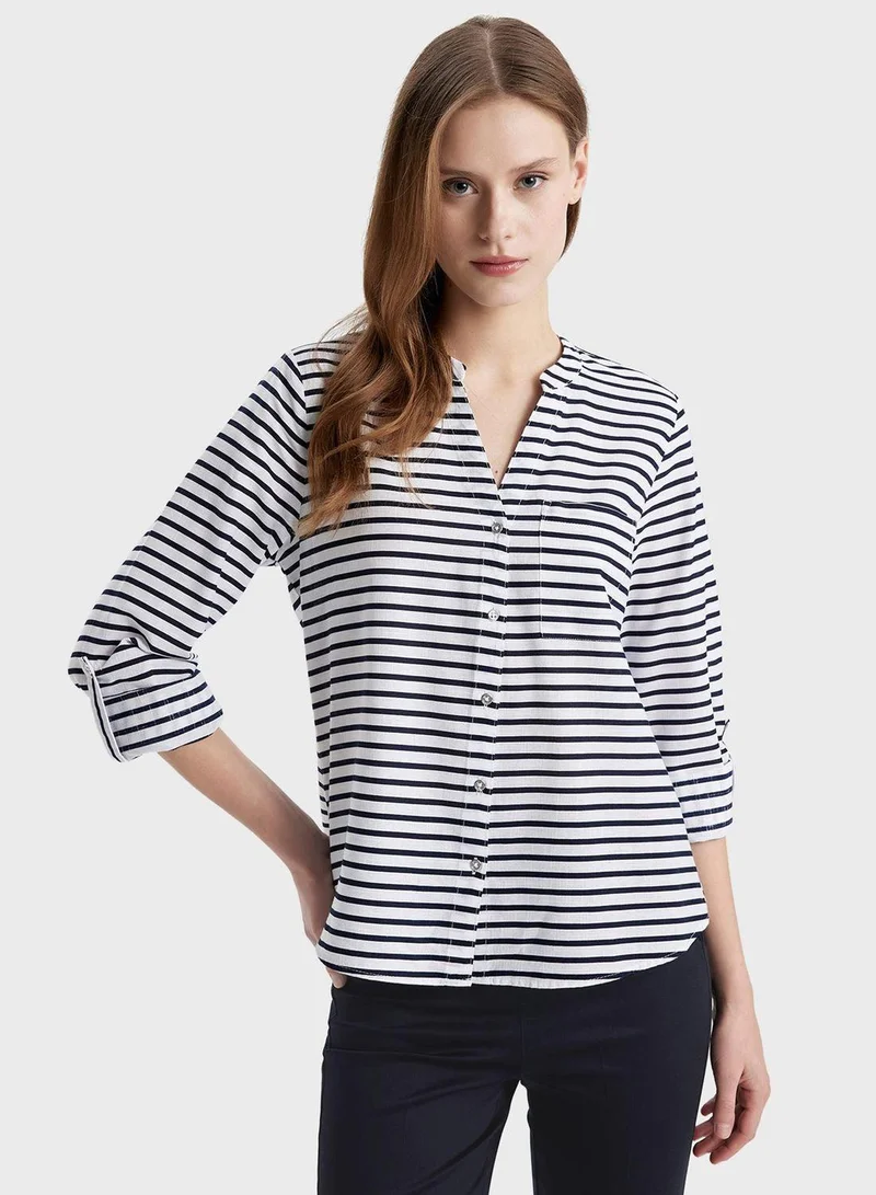 DeFacto  Regular Fit Shirt Collar Long Sleeve Shirt  | Best Price UAE