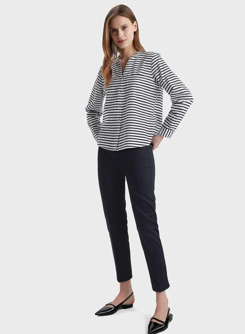 DeFacto  Regular Fit Shirt Collar Long Sleeve Shirt  | Best Price UAE