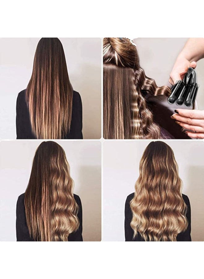 SHOPI 3 Barrel Curling Iron Wand Hair curler hair wave hair iron Ceramic Tourmaline Triple Barrels, Dual Voltage Crimp  - Image 5