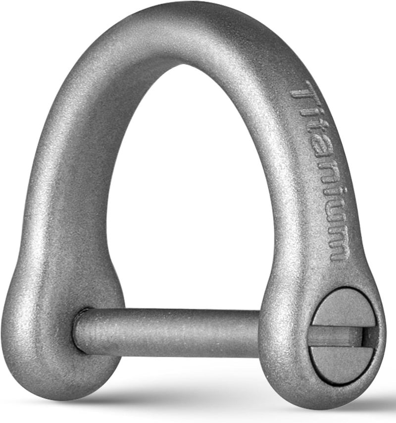 FEGVE Small Titanium Key Ring with Screw Shackle - Car Fob Keychain Heavy Duty Strong Mini Titanium D Rings (Grey 1 Pack-1/2 Inch/12mm) - Image 1