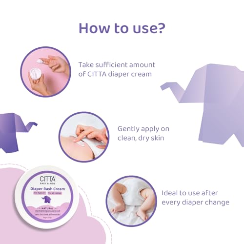 CITTA | Diaper Rash Cream | Treat & Heal Rashes and Inflammation| Diaper Rash Cream with Zinc Oxide & Chamomile| | 5X moisture-rich| | 50g | Baby products | Diaper cream for babies | - Image 4