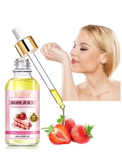 IKZEE 60ml Body Juice Oil Strawberry Hand Crafted Body Oil for Women Nourishing Hydrating & Moisturizing for All Skin Types with Natural Oils 100% Pure Natural Essence Body Juice Oil  - Image 2