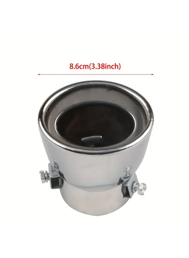 Universal Car Exhaust Tailpipe Set SR with Box Noise Reduction Chrome - Image 5