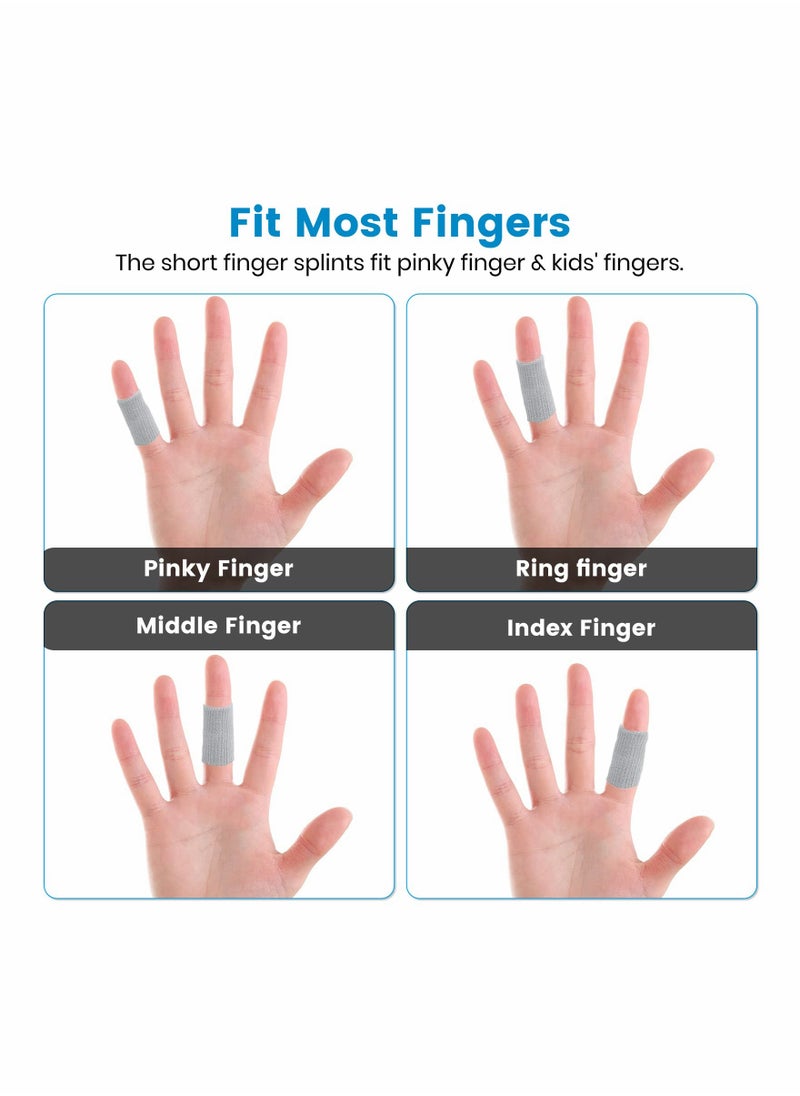 KASTWAVE Finger Sleeves KASTWAVE 10PCS Thumb Splint Brace for Triggger Finger Support Breathable Elastic Finger Tape Compression Pression Protector for Reliving Pain Compression Aid for Sports Gray  - Image 4