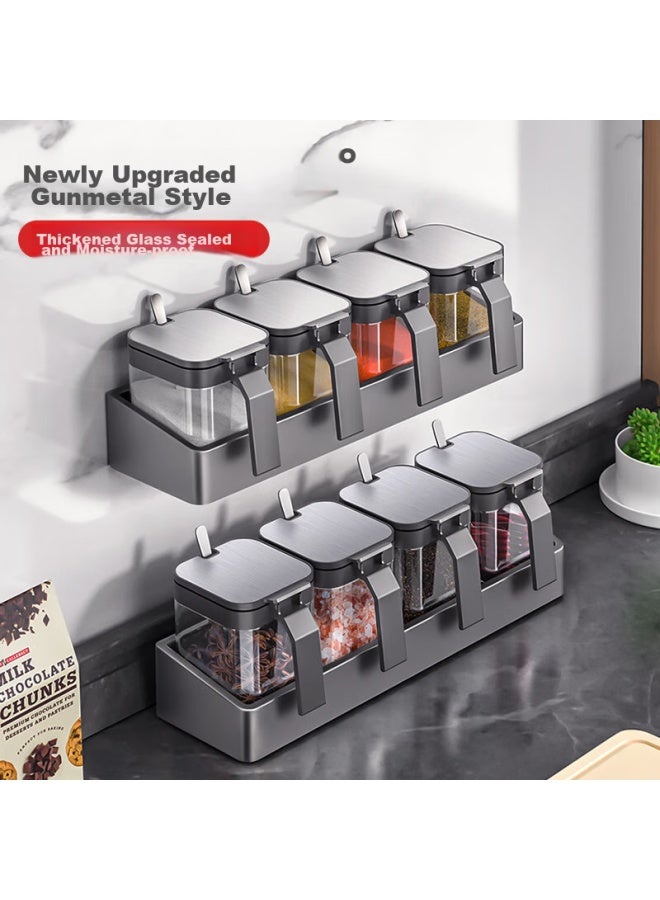 Newair Spice Rack Storage Set, Seasoning Jar Organizer, Kitchen Wall-mounted Salt Container Holder For Home Use - Image 1