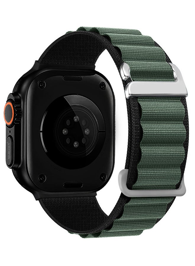 Replacement Band for Apple Watch Band 49mm 46mm 45mm 44mm - Alpine Loop Band for Women Men - Adjustable With Metal G-Hook Strap For iWatch Ultra Series SE 8/7/6/5/4/3/2/1 - Olive - Image 1