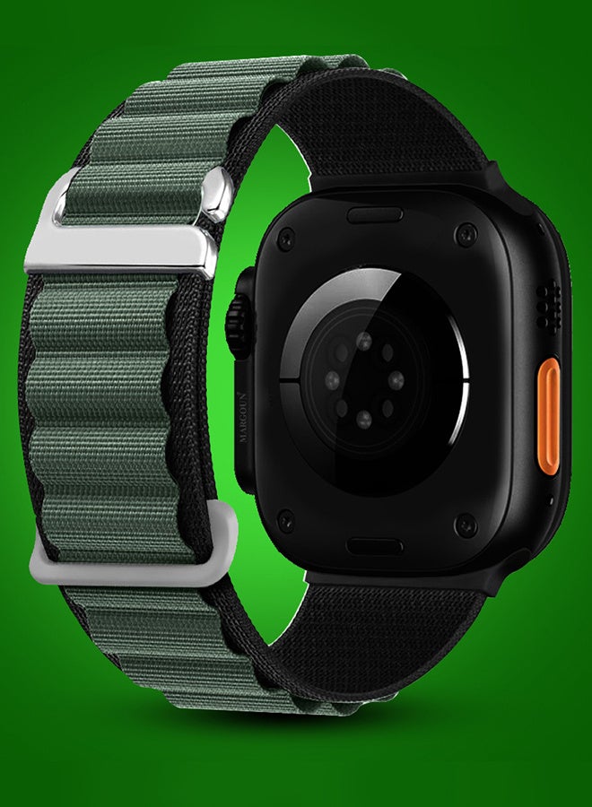 Replacement Band for Apple Watch Band 49mm 46mm 45mm 44mm - Alpine Loop Band for Women Men - Adjustable With Metal G-Hook Strap For iWatch Ultra Series SE 8/7/6/5/4/3/2/1 - Olive - Image 3