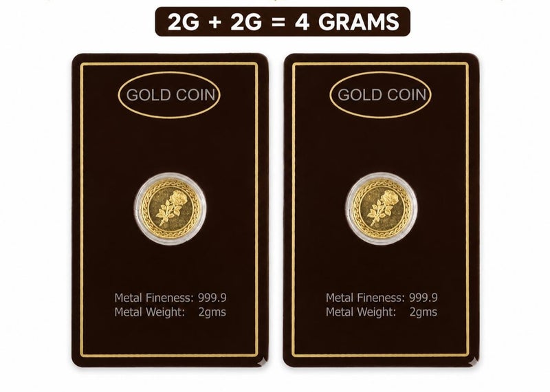 24KT COIN COMBO PACK 2G + 2G + = 4GRAM COMBO GOLD COIN 24KT