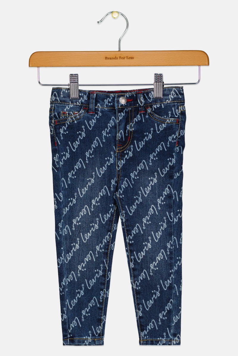 Levi's جينز مطبوع بالكامل للفتيات الصغيرات، متعدد الألوان - Image 1