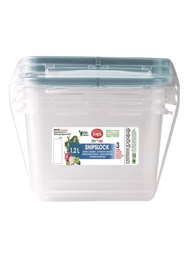 Snips Snipslock Containers Setof 3, Rectangular, 1.2 Liters - Image 4