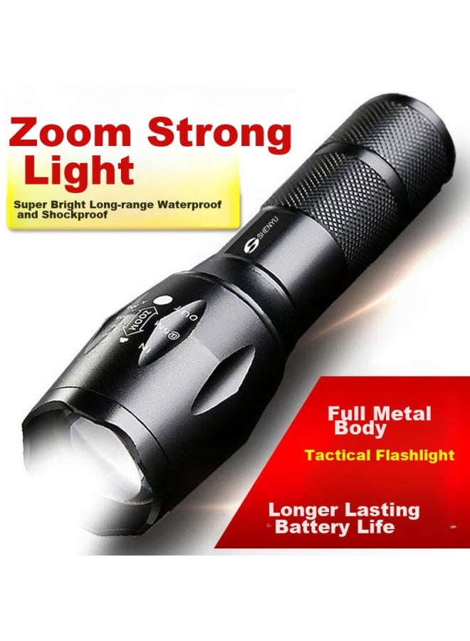SHENYU Shenyu High-intensity Rechargeable Led Flashlight, Ultra-bright Long-range Military Searchlight, Outdoor Cycling Home Emergency Light, Specialized  - Image 1