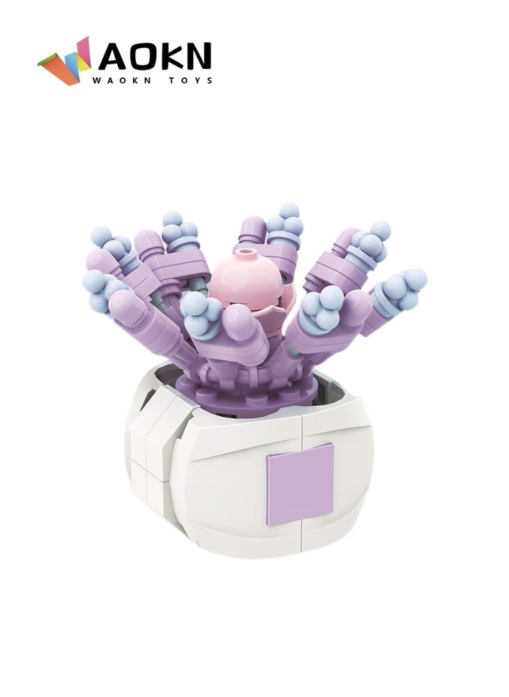 WAOKN New Creative Assembly Simulation Flowers Pot Small Particle Building Blocks Creative Art Decoration Gift