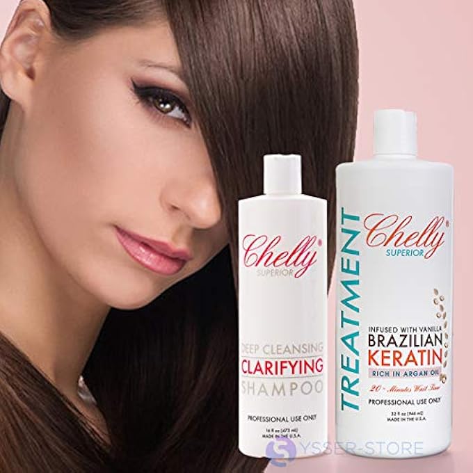 CHELLY SUPERIOR BRAZILIAN KERATIN (VANILLA) 950ML & CLARIFYING SHAMPOO 470ML COMBO - Image 1