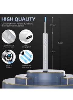 Joyelink Ear Wax Removal, Wi-Fi Visible Ear Cleaner Kit , Ear Wax Removal Tool with 1080 HD Camera and 6 Ear Scoops (White)  - Image 3