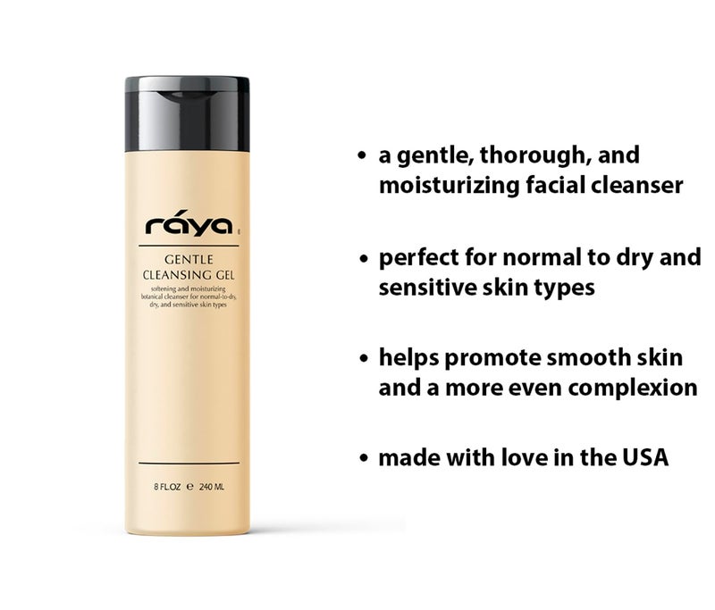 Raya Gentle Facial Cleansing Gel 8 oz (104) | Softening and Moisturizing Botanical Cleanser for Dry and Sensitive Skin| Helps Hydrate Smooth Complexion - Image 3