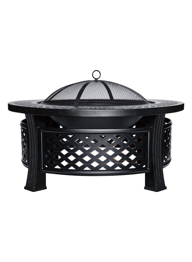 السنيدي موقد فحم، موقد دائري محمول، أسود، بقطر 81 سم وارتفاع 45 سم - Image 1