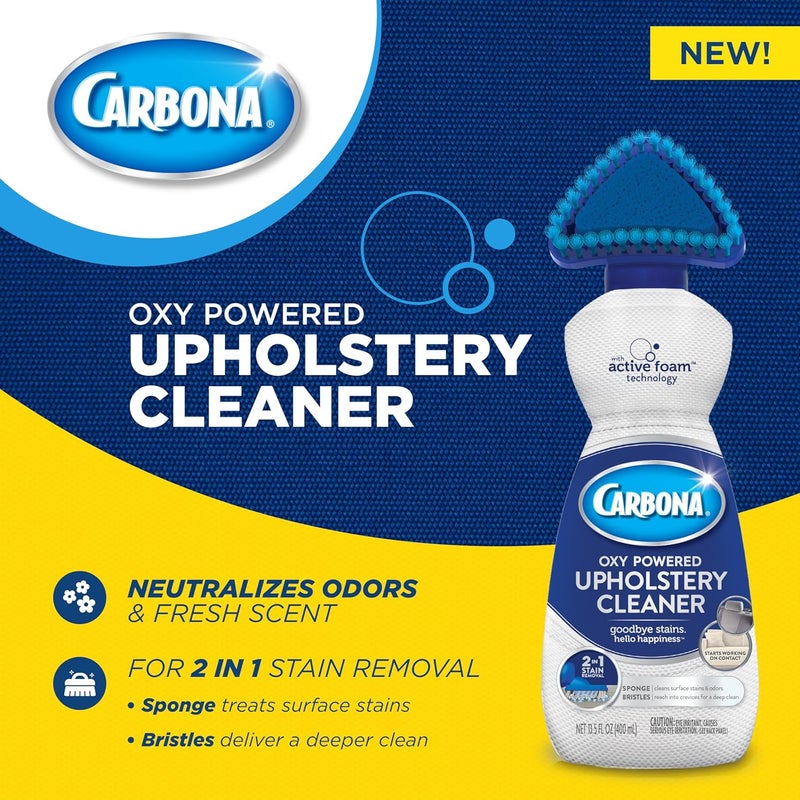 Shock rubber edge Carbona Upholstery Cleaner with Built-In Brush | Oxy-Powered Formula with Active Foam Technology for Stains & Odor Removal | 2-in-1 Applicator for Couches, Car Seats, Mattresses, and More | 13.5 Fl Oz All climate suitability - Image 1