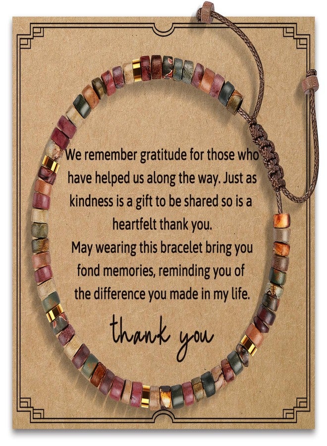 AGOT Thank You Bracelet Gift for Women - Appreciation Inspirational Gifts for Coworker, Unique Office Gift for Classmate Farewell Gift for Friends Teachers - Image 1