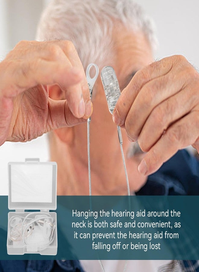 Agatige Single Ear Hearing Aids Clip, Anti Lost Portable Hearing Aid Lanyard Hearing Protection Rope with 3 Silicone Rings for Seniors Adults Kid Sound BTE - Image 2
