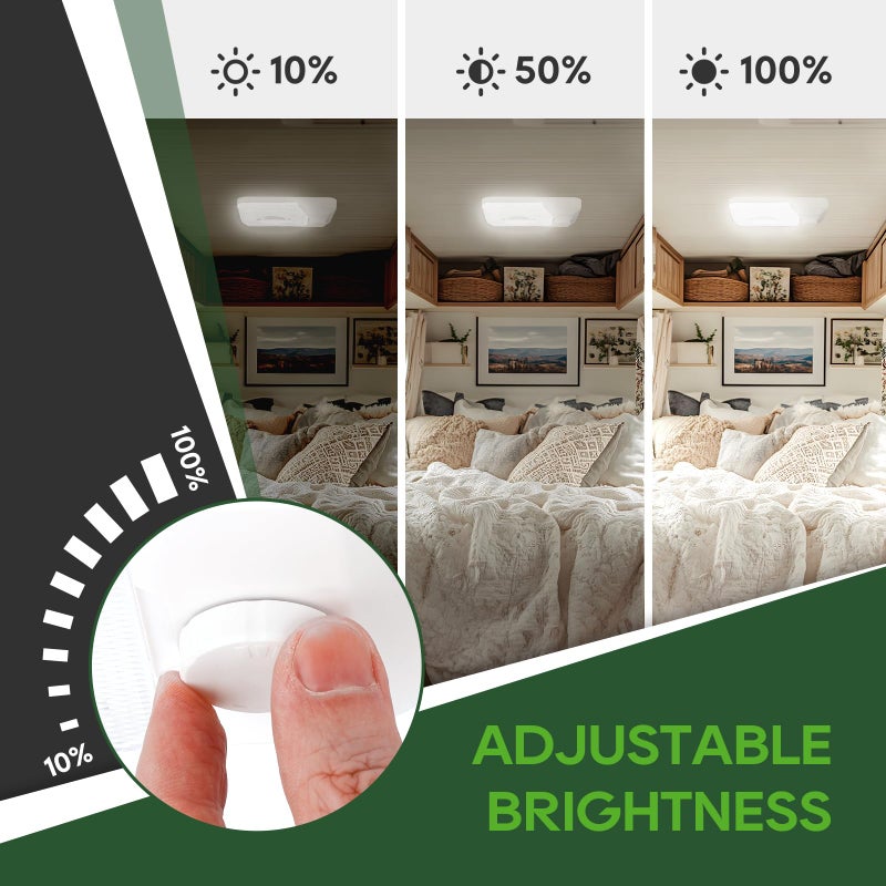 RVGUARD RV LED Ceiling Single Dome Light, 12V LED Lights, Interior Light with Adjustable Brightness & Memory Function, 6500K Cold White, for RV, Trailer, & Camper Van, 5 Pack - Image 2