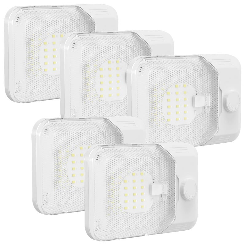 RVGUARD RV LED Ceiling Single Dome Light, 12V LED Lights, Interior Light with Adjustable Brightness & Memory Function, 6500K Cold White, for RV, Trailer, & Camper Van, 5 Pack - Image 1