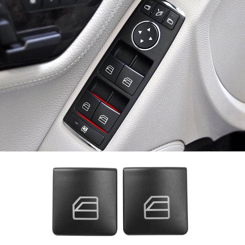 Jaronx Compatible with Mercedes Benz Window Button Covers, Power Window Control Switch Buttons for Mercedes Benz C-Class W204 C230 C280 C300 C350, E-Class W212,GLK-Class X204 GLK350 - Image 1