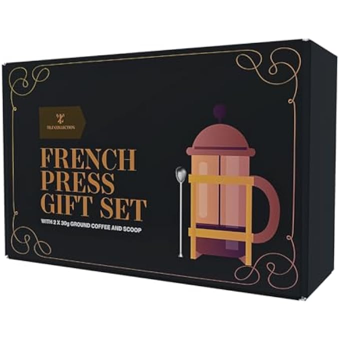 TILZ COLLECTION Coffee Cafetiere French Press Coffee Maker For Ground Coffee With 9 Flavoured Ground Coffee And Measuring Spoons Coffee Gift Set  Christmas Coffee Gifts For Men  Coffee Gifts For Women - Image 4