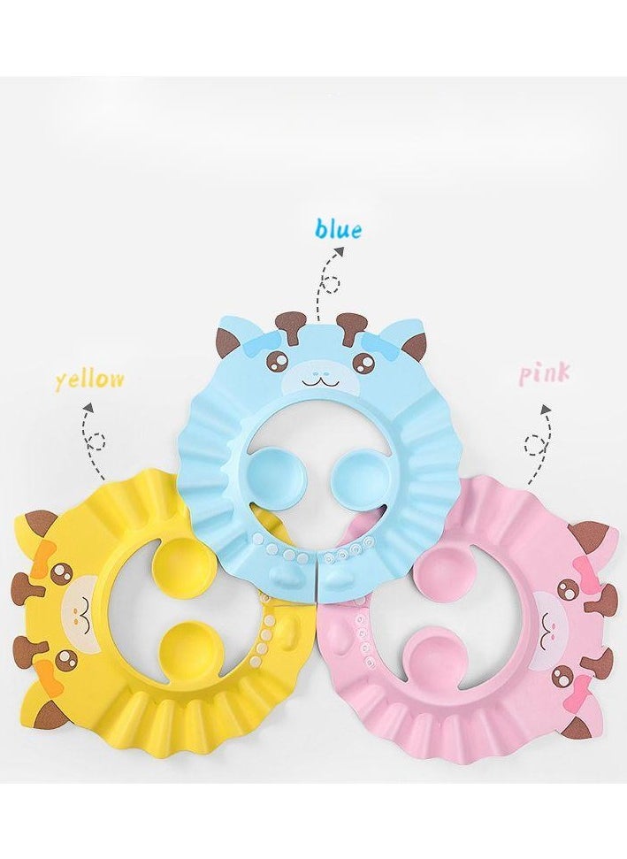 Bebiland 3 Pcs Baby Shower Cap, Adjustable Shampoo Visor Bath Hat, Infants Soft Protection Safety, Protect Ear Eye Baby Hair Washing Aids for Baby Toddler Children Kids (Blue Pink Yellow)  - Image 5