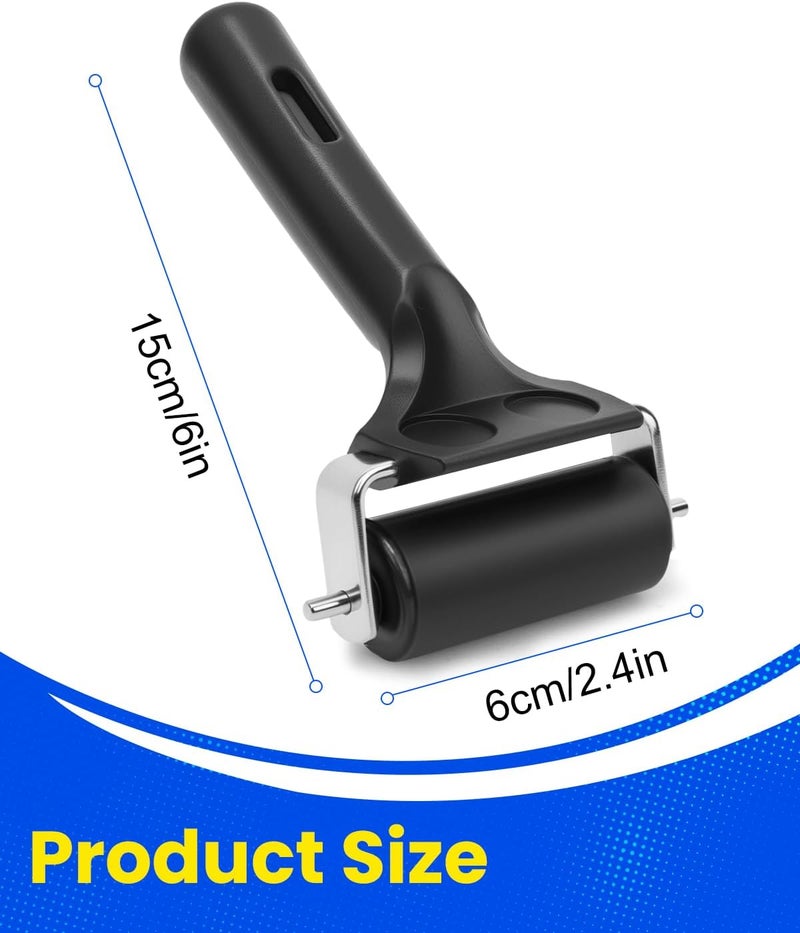 UCEC Brayer Roller for Printmaking – Durable Rubber Roller for Ink, Paint, Brayer Rollers for Crafting, Great for Gluing Application, Diamond Painting, Block Printing – 1 Pack (2.4 Inch) (Black) - Image 2