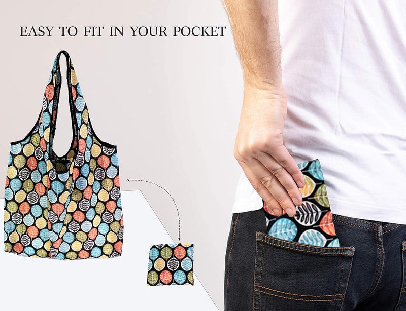 Elios Designer Pattern Reusable and Foldable Shopping Bag/Tote Hand Bag/Travel Bag/Grocery Bag | Heavy Duty, Eco Friendly | Compact, Lightweight and Convenient - Image 2
