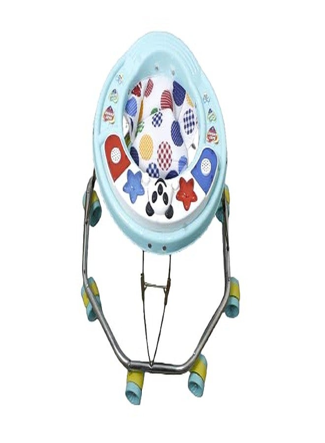 EVOSHINE Baby Walker for Kids 6-18 Months | Musical Activity Tray | 360° Rotating Wheels | Comfortable & Foldable Walker for Boys & Girls | Early Walking Support for Babies (Grey) - Image 1