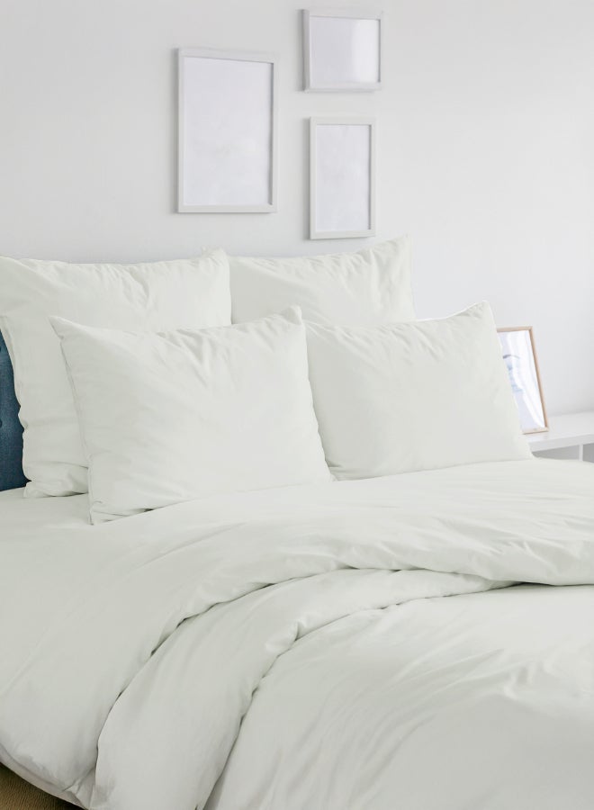 ايست من نون 2-Piece Pillowcase set | Soft 400 TC Sateen Cotton Material |  White Color | 2 Pillowcases 50 cm x 75 cmBundle - Image 3