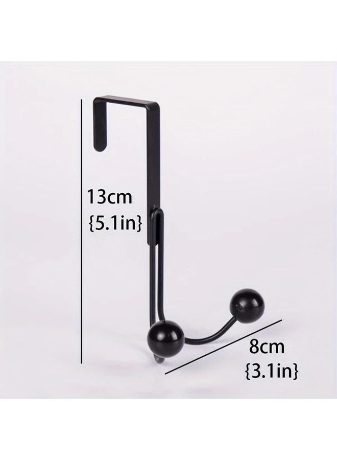 Black Heavy Duty Double Headed Door Hook Nail Free No Drill Wardrobe Hanger - Image 3