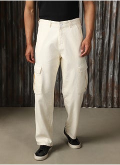 HIGH STAR Men's Ecru Loose Fit Jeans - Comfortable and Casual Denim  - Image 3