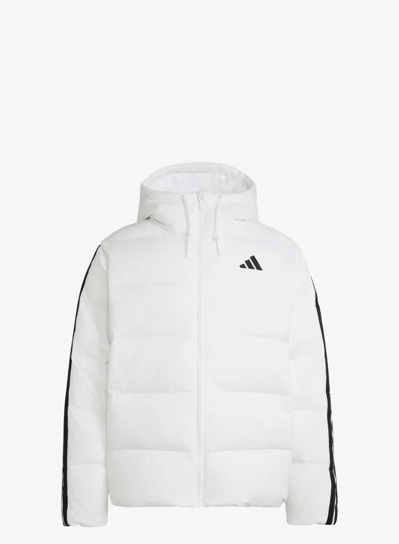 اديداس جاكيت بقبعة Essentials Climawarm 3-Stripes Puffer Down Hooded