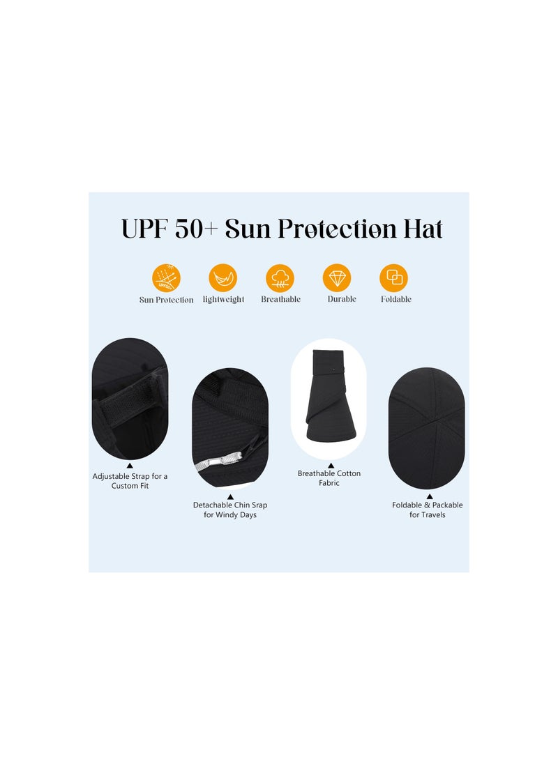 SYOSI - Sun Visor Hats, Sun Hats for Women UV Protection Wide Brim 2 in 1 Zip-Off Visor Summer Beach Hat Womens Packable Golf Hat, Wide Large Brim, Beach Packable Visor for Casual Daily Wear or Outdoor - Image 1