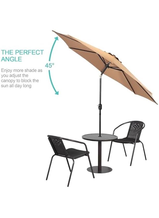 HOOKOR 9ft Outdoor Patio Umbrella for Yard UPF 50+ Cantilever Crank Lift Umbrellas, Large Sun Shade Balcony Parasol with Push on Tilt Waterproof for Garden Pool Deck Balcony (No base)  - Image 3