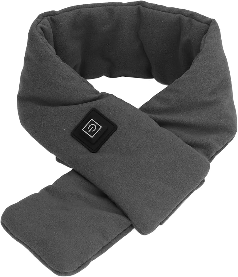 وشاح كهربائي ساخن قابل للغسيل من ألياف الأكريليك للدفء في الشتاء للبالغين والأطفال باللون الرمادي - Image 4